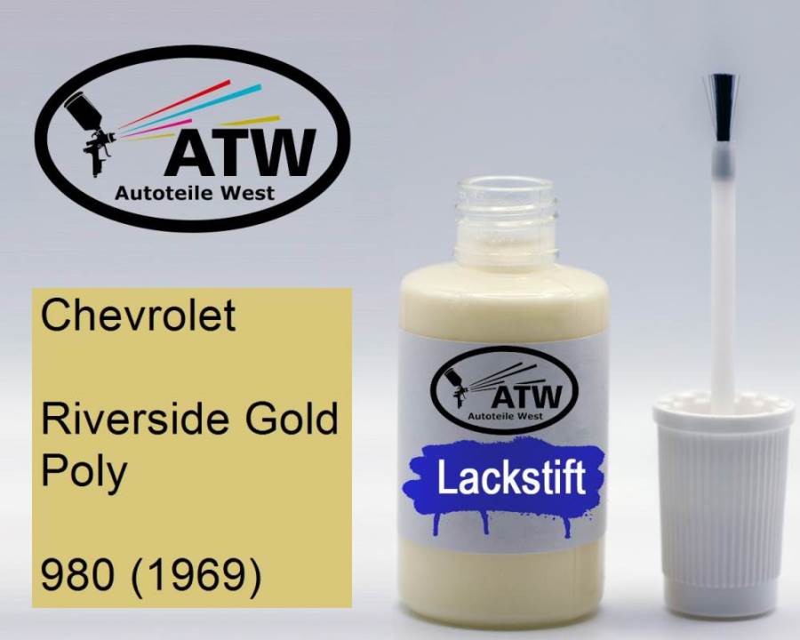 Chevrolet, Riverside Gold Poly, 980 (1969): 20ml Lackstift, von ATW Autoteile West.